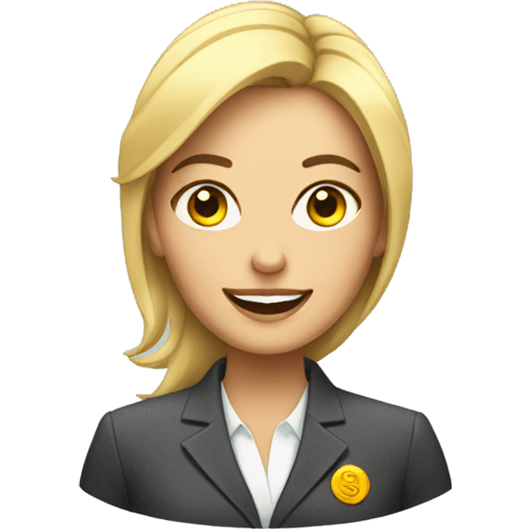 Business woman with a lot of money  emoji