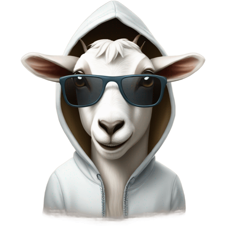 goat with hoodie and sunglasses emoji