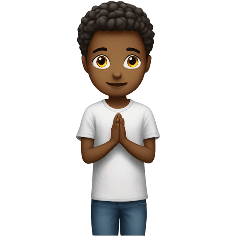 Young Christian who prays emoji