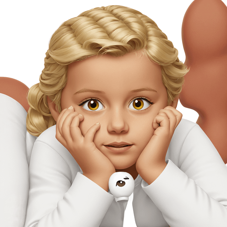 blonde girl gazing at viewer emoji