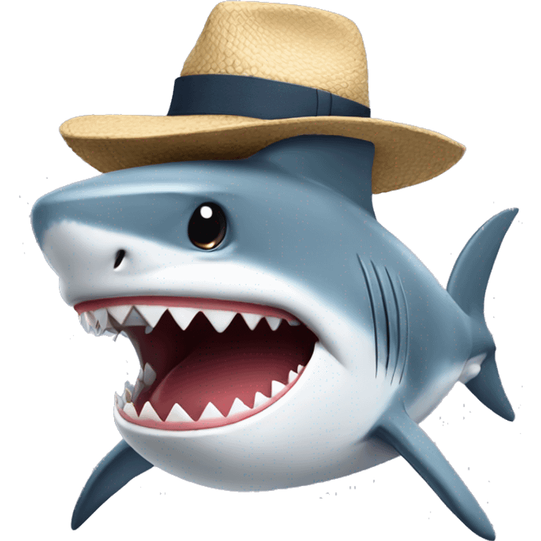 Shark with hat emoji