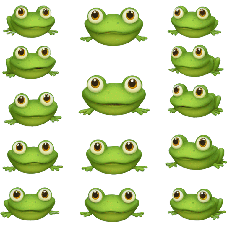 SIX FROGS SWIMMING. emoji