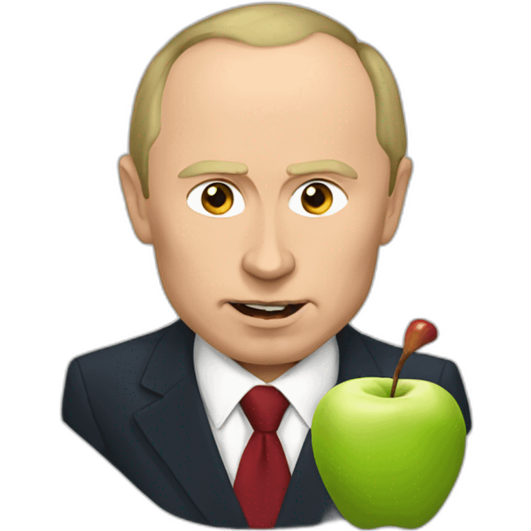 putin eats apple emoji