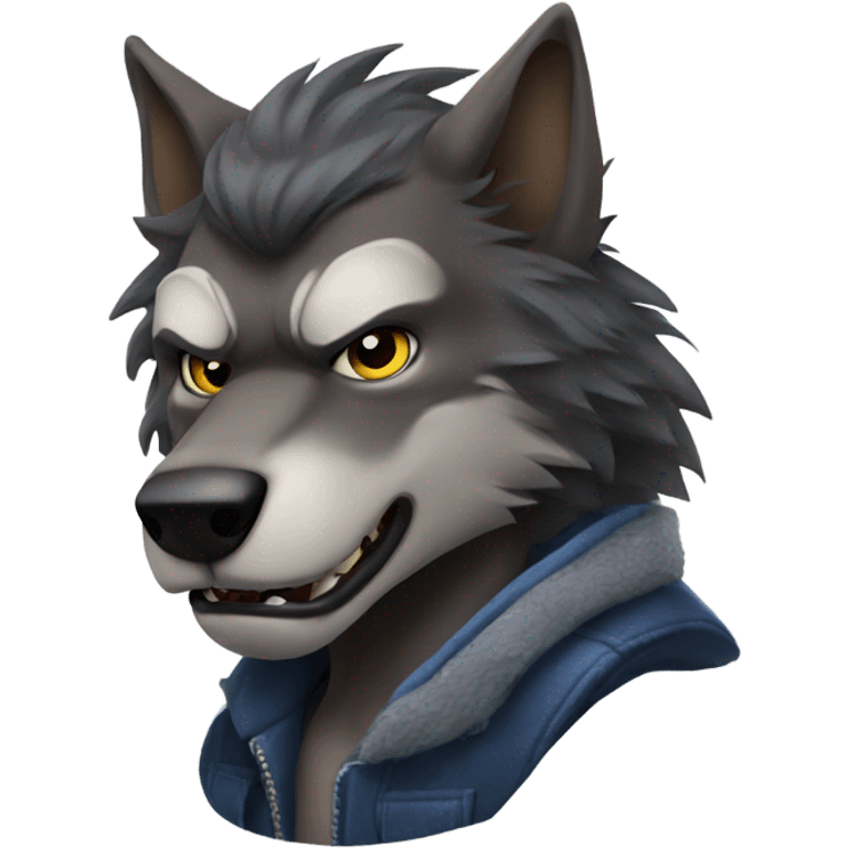 A cool werewolf  emoji