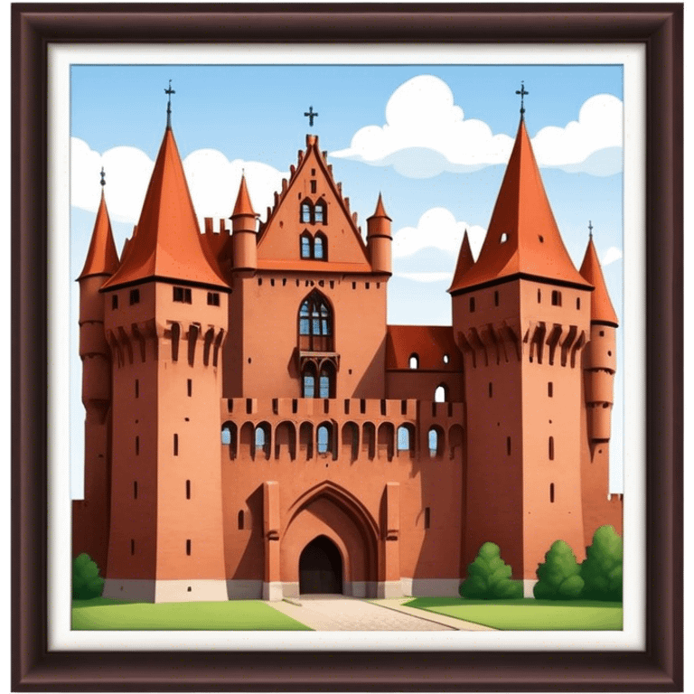 Malbork Castle Landmark Emoji – Featuring the red-brick fortress with its Gothic walls. emoji