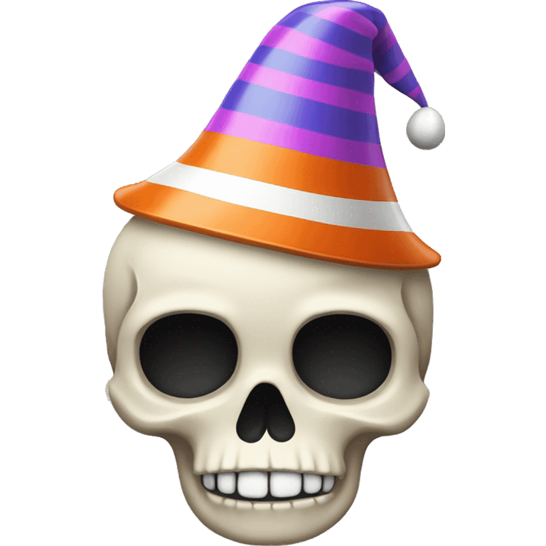 skull with striped partyhat  emoji