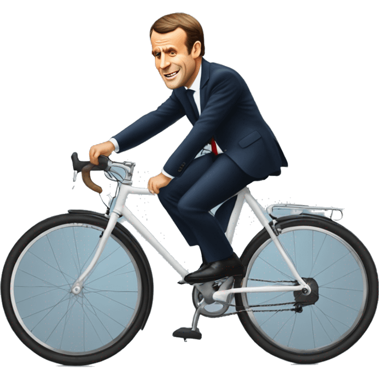 Emmanuel Macron en vélo emoji