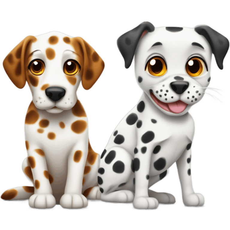 dalmatian and tortoise shell cat emoji