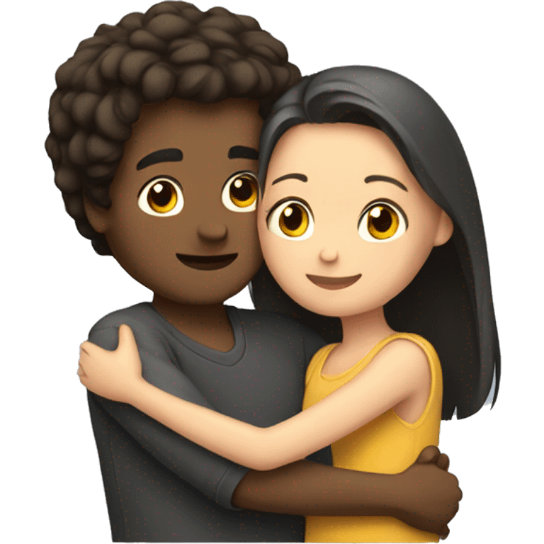 Girl and guy hugging  emoji