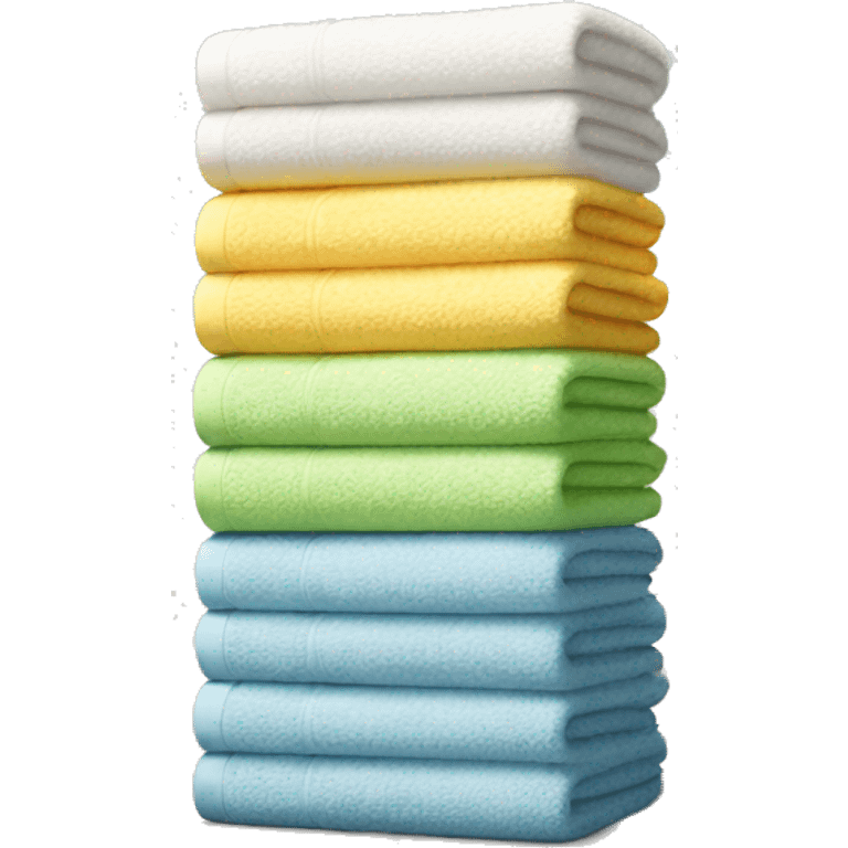 Light color stacked towels emoji