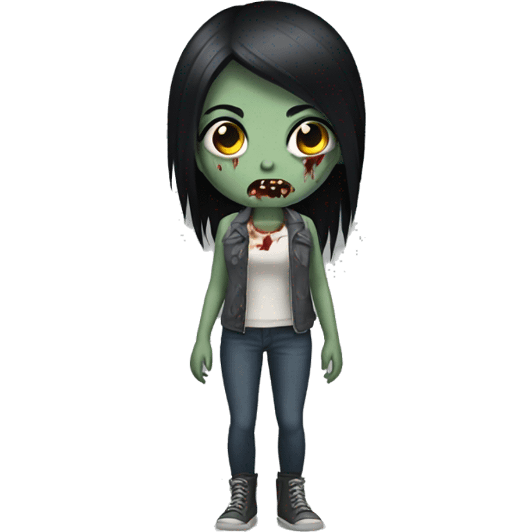 girl zombie with black hair emoji