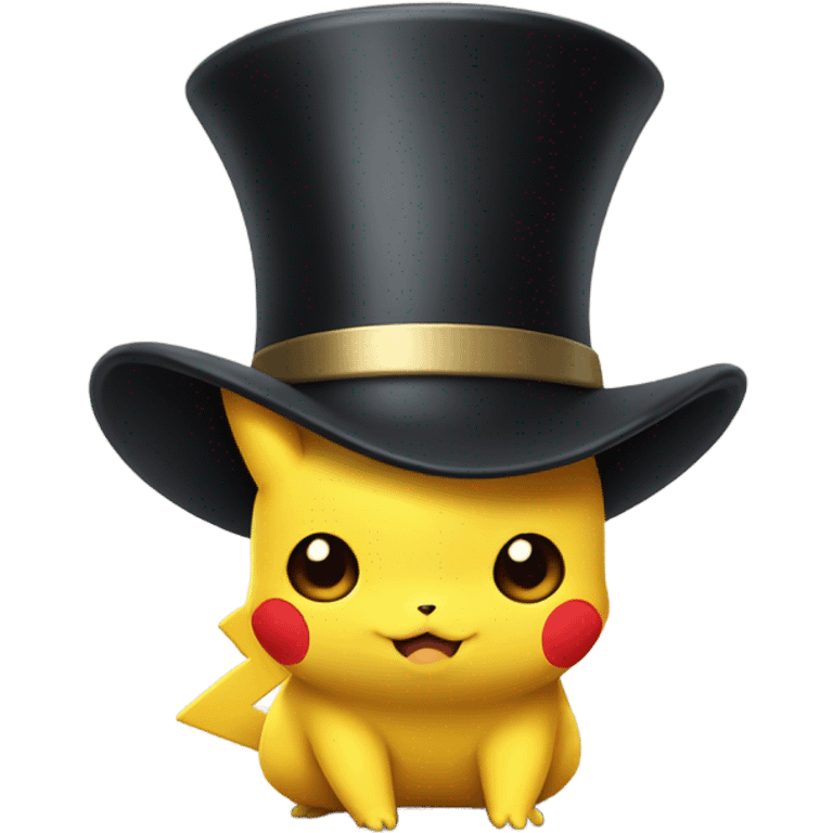 pikachu with a top hat emoji