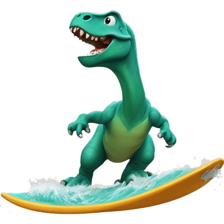 Dinosaur surfing  emoji