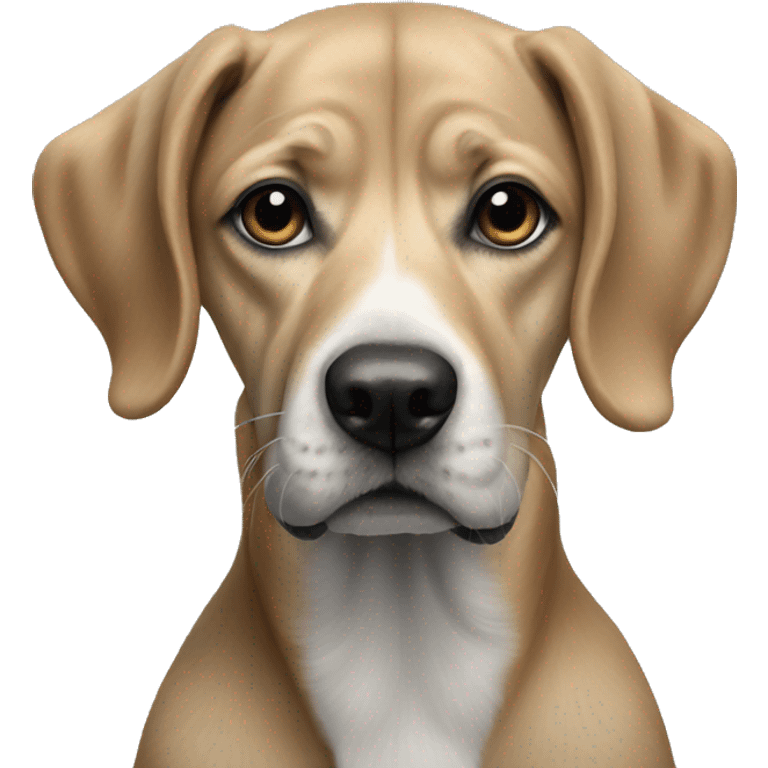 realistic dog portrait on grey emoji