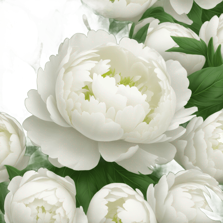 Bouquet of white peonies emoji