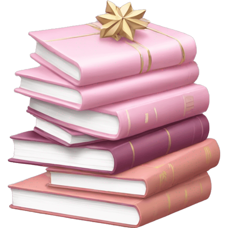 light pink christmas books stack emoji