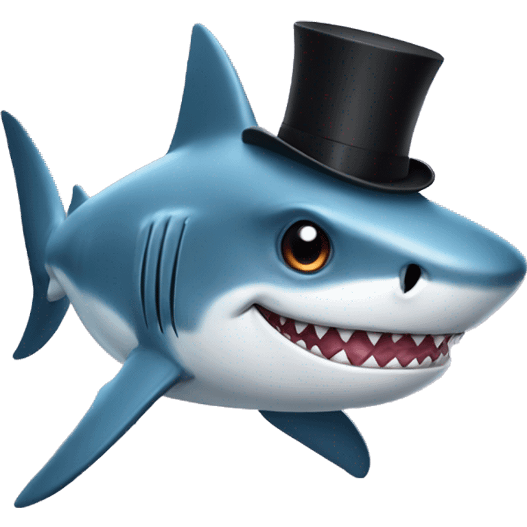 shark with tophat emoji