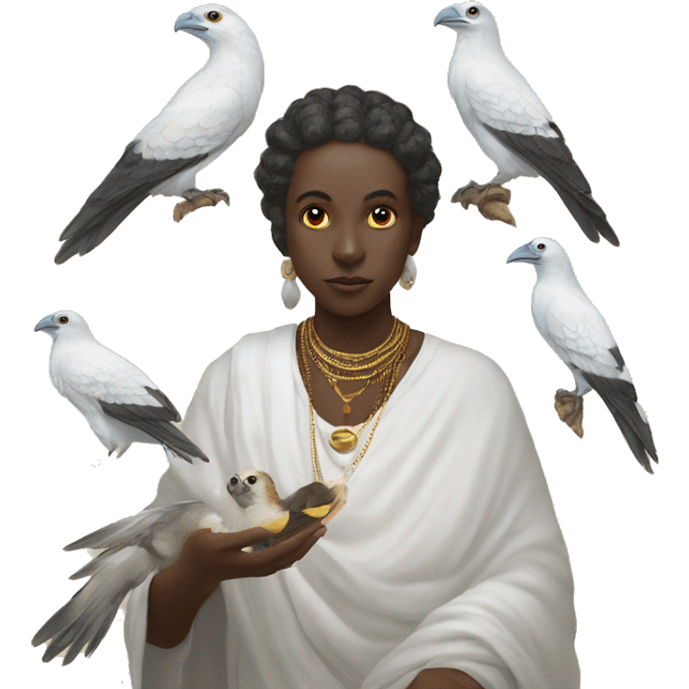 Obatala with birds emoji