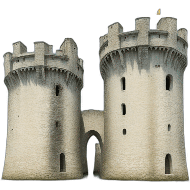 Two towers La Rochelle in sea emoji