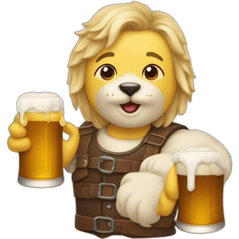 Chat buvant une bière emoji