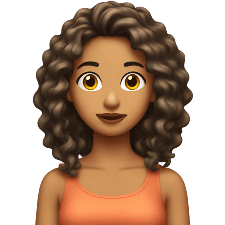 Chica con el pelo rizado  emoji