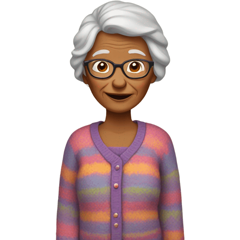 Old lady in pajamas and a sweater  emoji