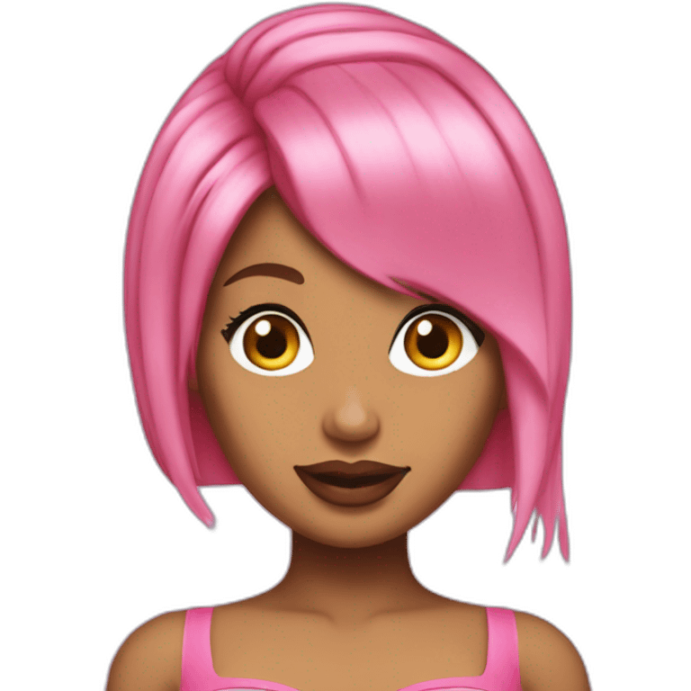 nicki minaj with pink hair emoji