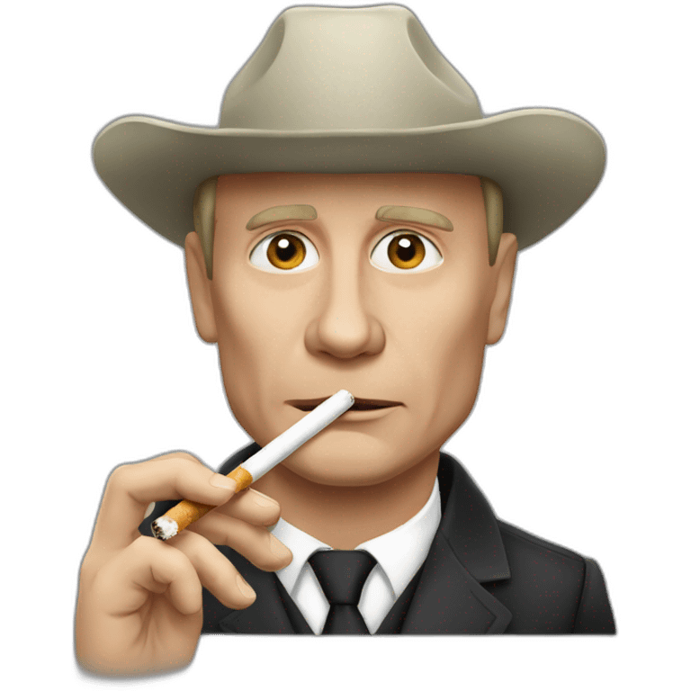 Vladimir Poutine tenant une cigarette emoji