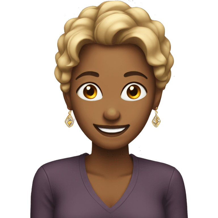 smiling woman with earrings emoji