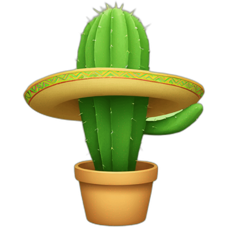 cactus with Mexican hat emoji