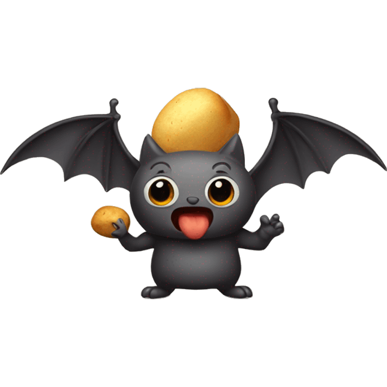 bat holding hot potato emoji