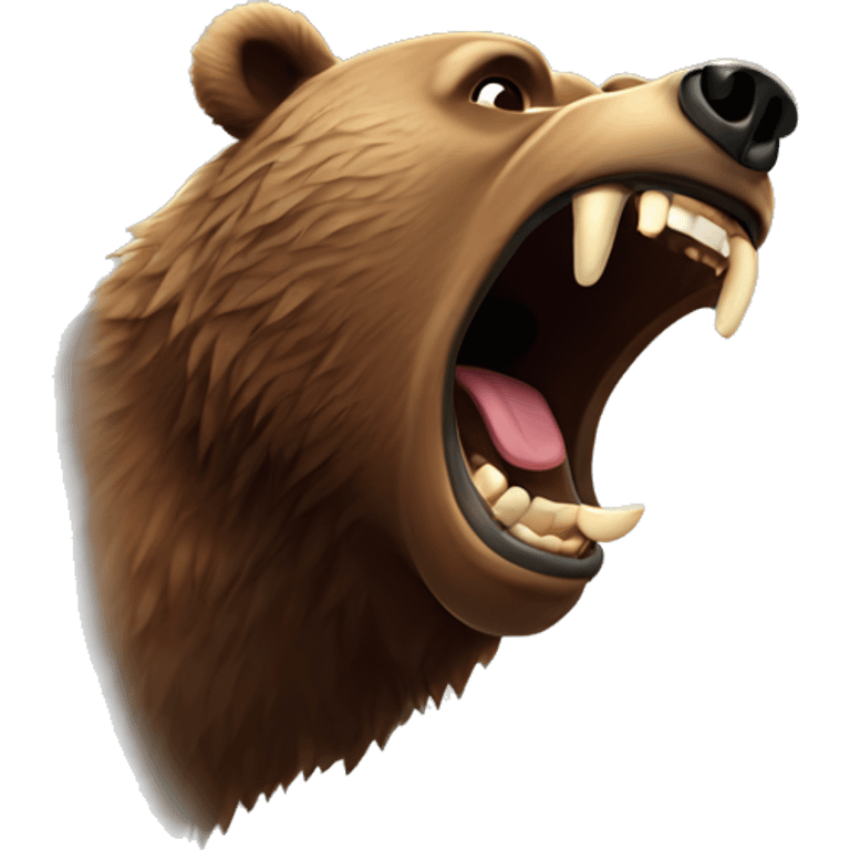 Brown bear roaring  emoji