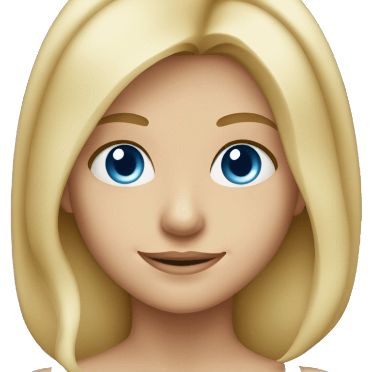 Blue eyed Blonde girl smirking  emoji