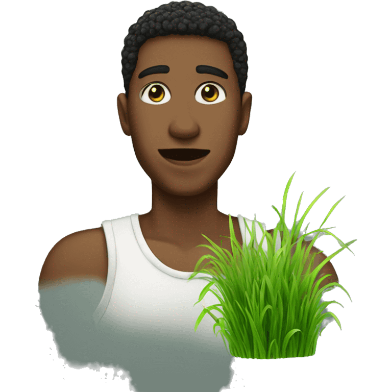 a richkid touhing grass emoji