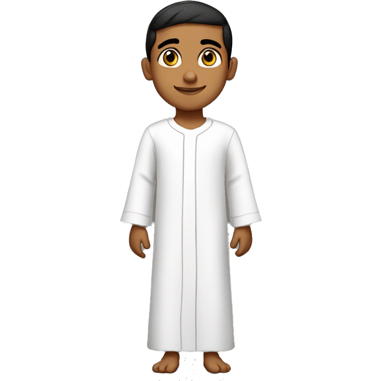 Middle Eastern Boy
Wearing a white long-sleeve thobe (robe)  emoji