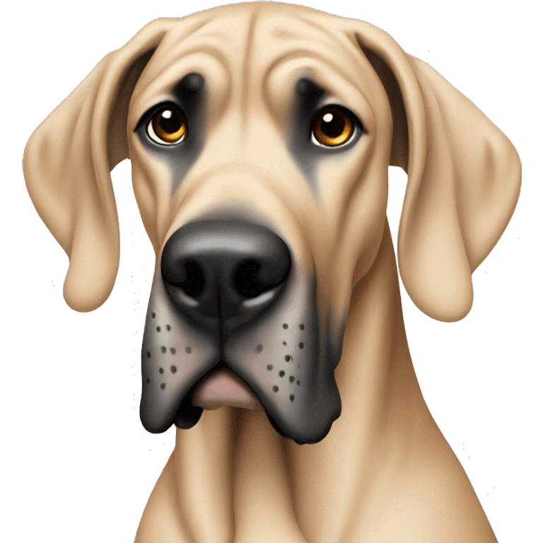 Tan Great Dane with black ears emoji