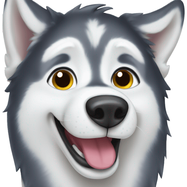 Happy husky emoji