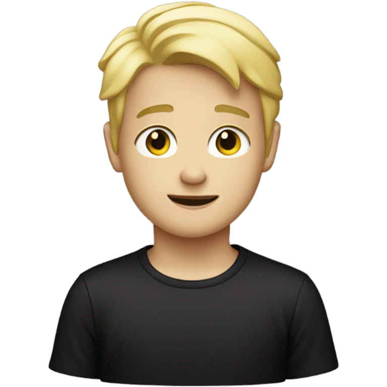 blonde boy in black shirt emoji