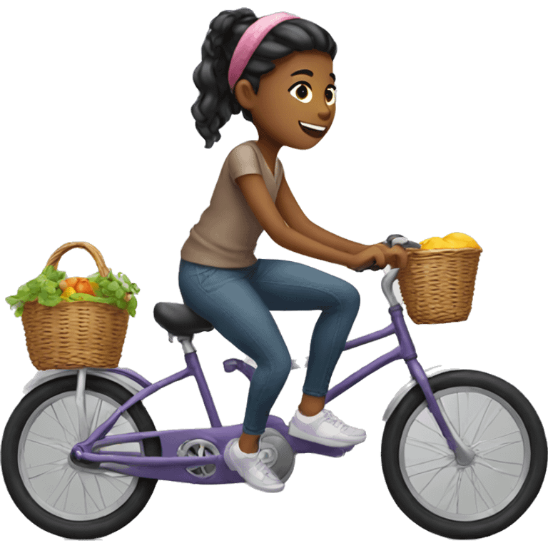 Girl riding bicycle  emoji