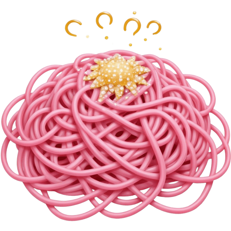 Pink sparkles spaghetti emoji