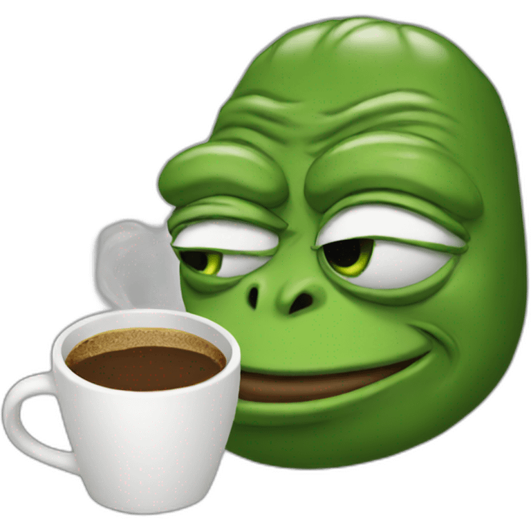 pepe with a coffee emoji