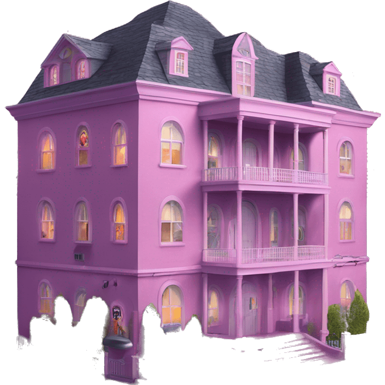 8 story Haunted Barbie manor hotel with attached garage  emoji