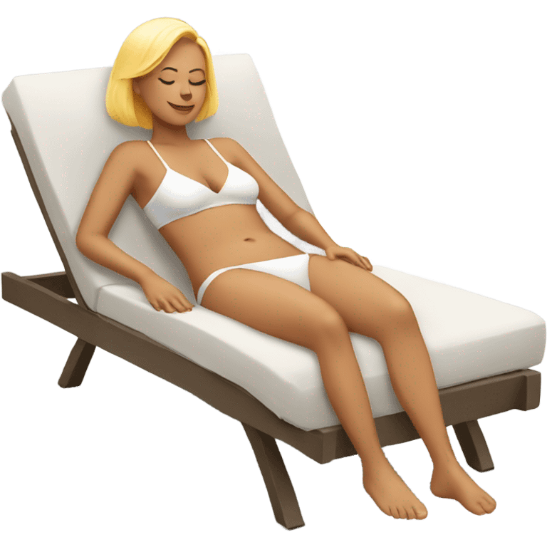 white woman sunbathing emoji