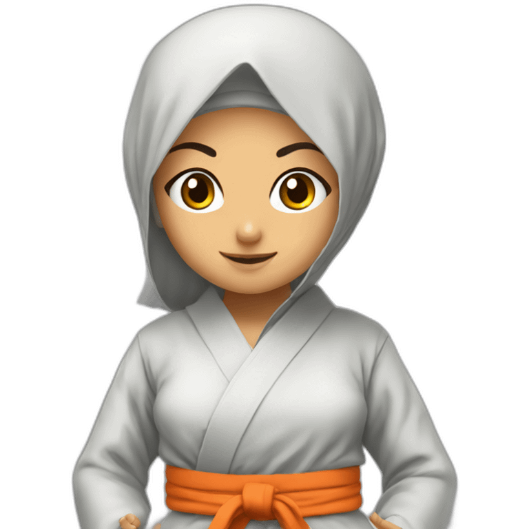 Hijab girl doing karate against goku emoji