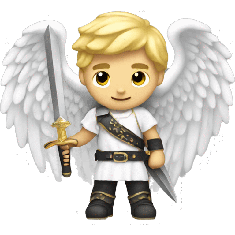 Blonde Male Angel with sword emoji