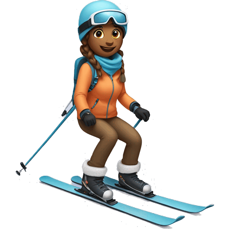 Sweet girls skiing emoji