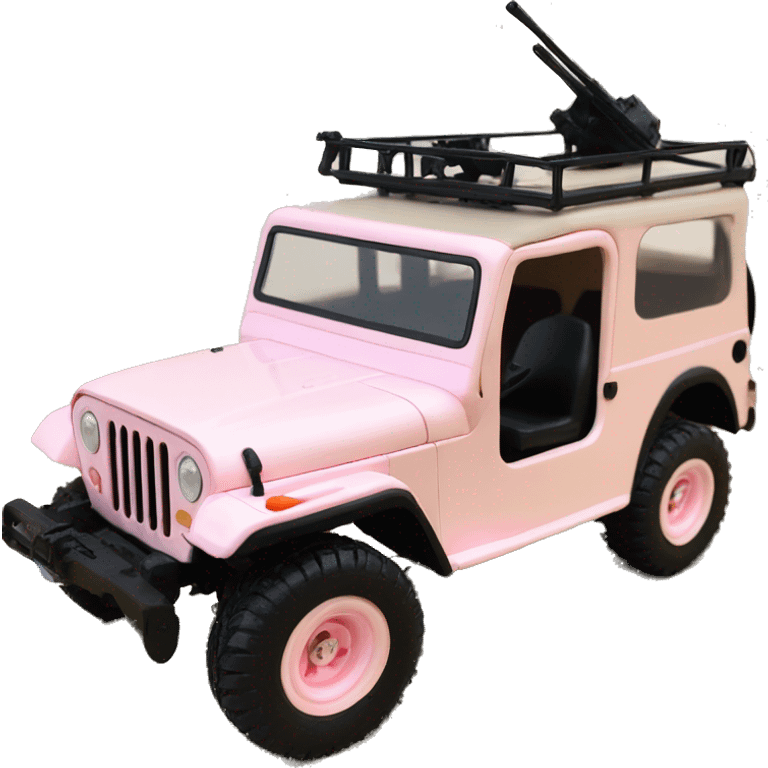 Pale Pink Willy’s  army jeep rc car emoji