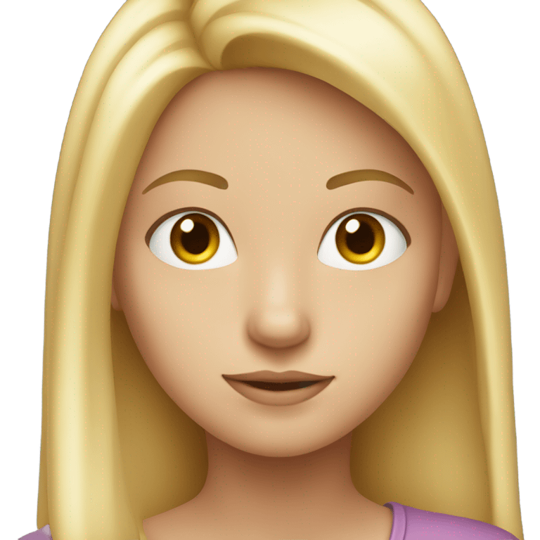 blonde girl gazing at viewer emoji