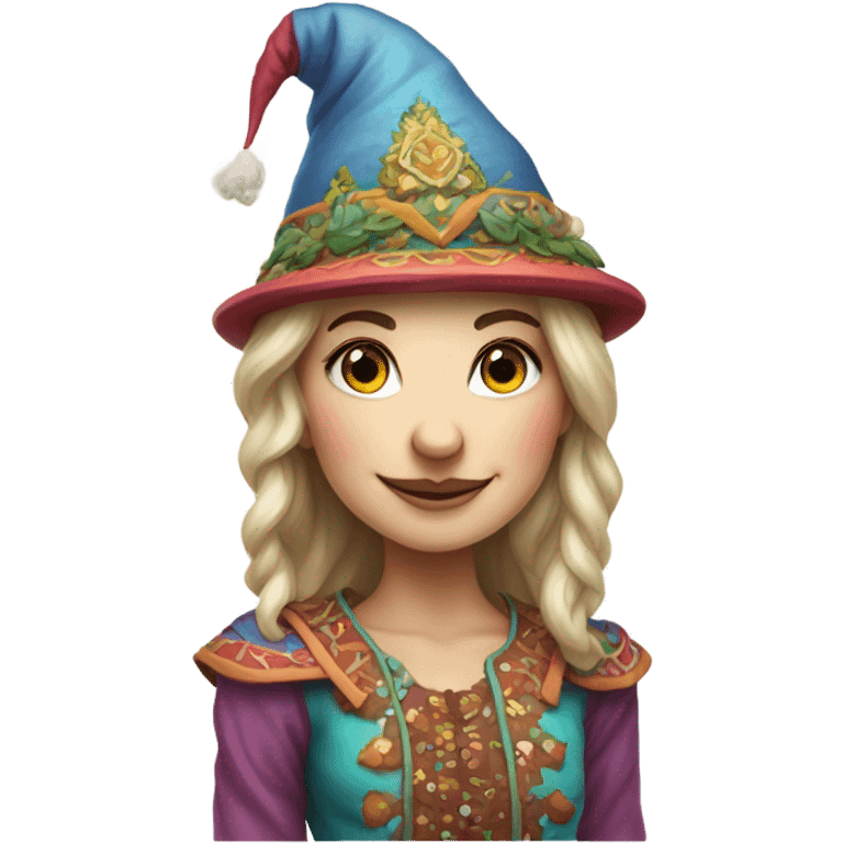 Tall beautiful woman gnome emoji