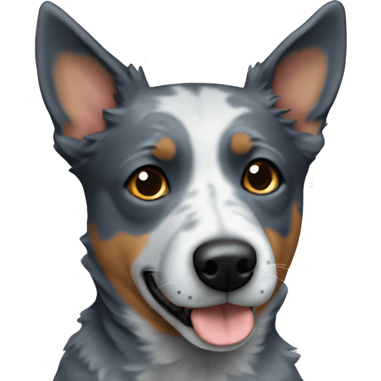 blue heeler with one ear up emoji